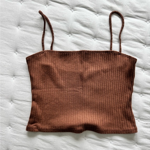 Reformation Brown Ribbed Cardigan Sweater - Picture 5 of 10